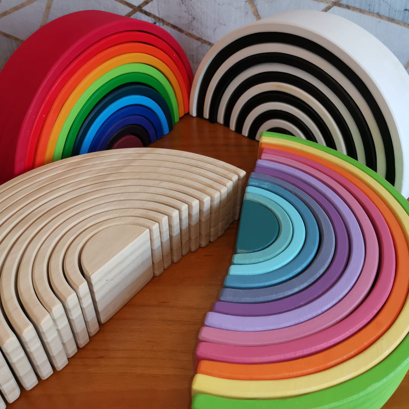 Wooden deals rainbow stacker