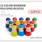 Wooden Coloured People Building Block (12 Pcs)