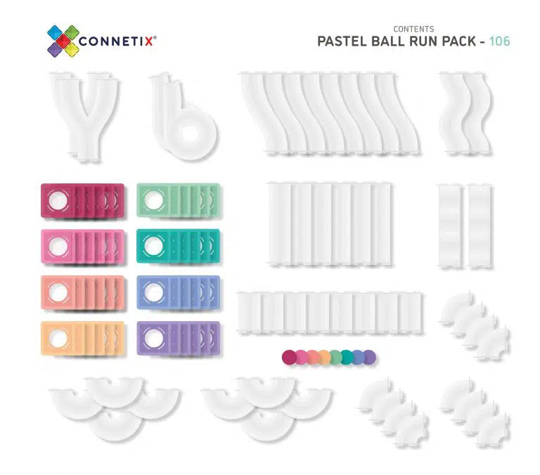 CONNETIX 106PC Pastel Ball Run Pack