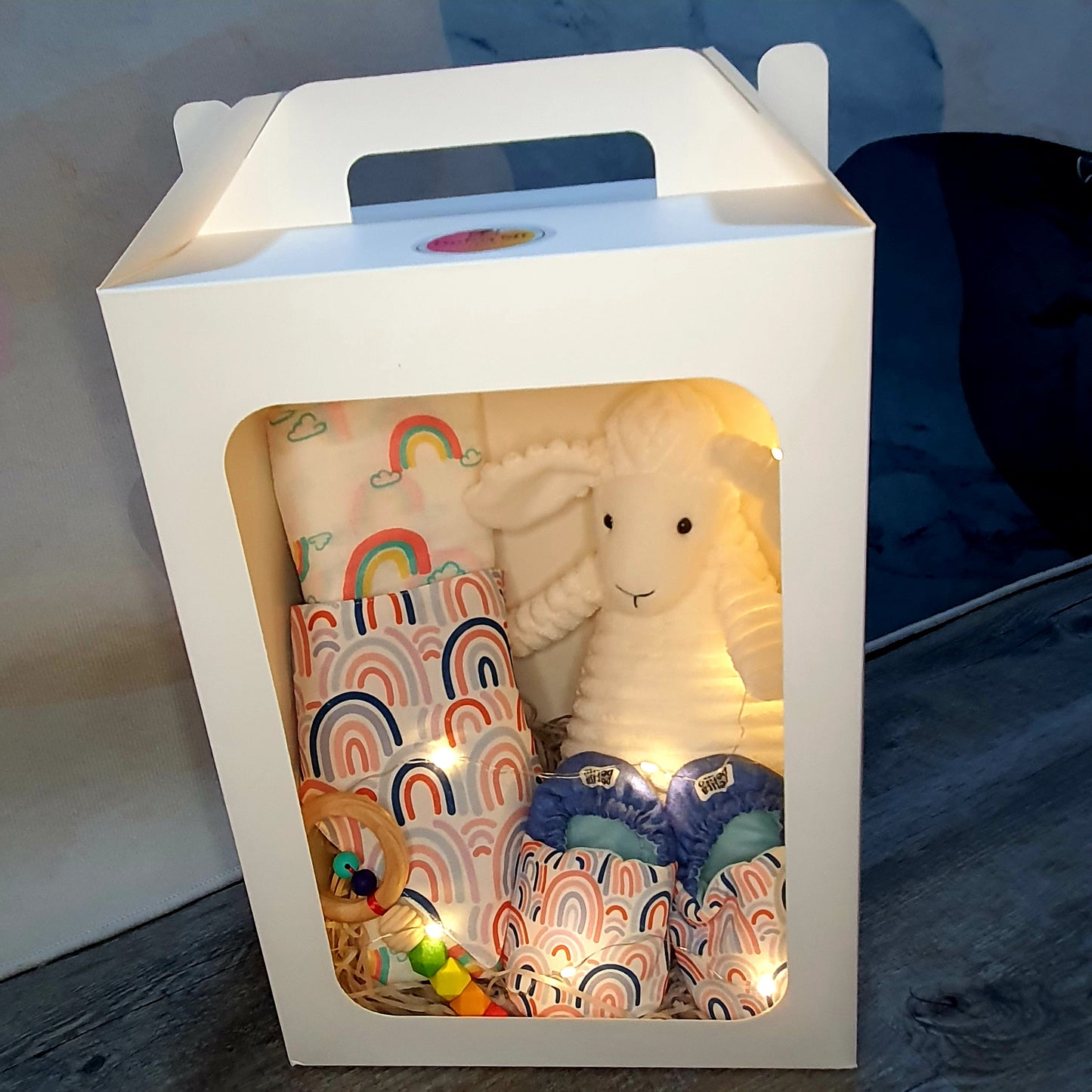 Plushie Sheep Rainbow Baby Gift Box