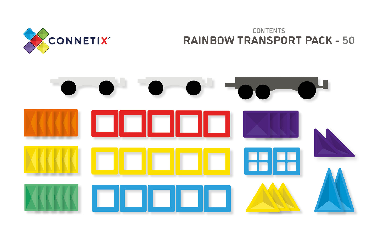 CONNETIX 50PC Rainbow Transport Pack